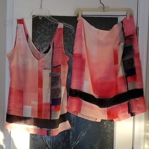 3 piece pink multi colored outfit